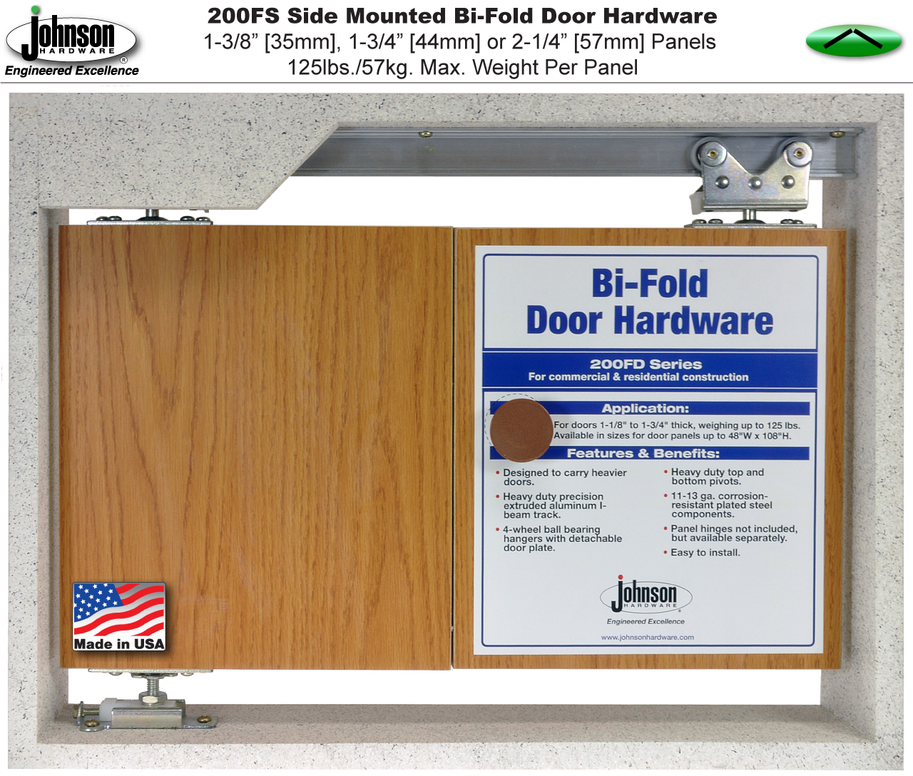 Johnson Hardware 200fs Side Mounted Bi Fold Door
