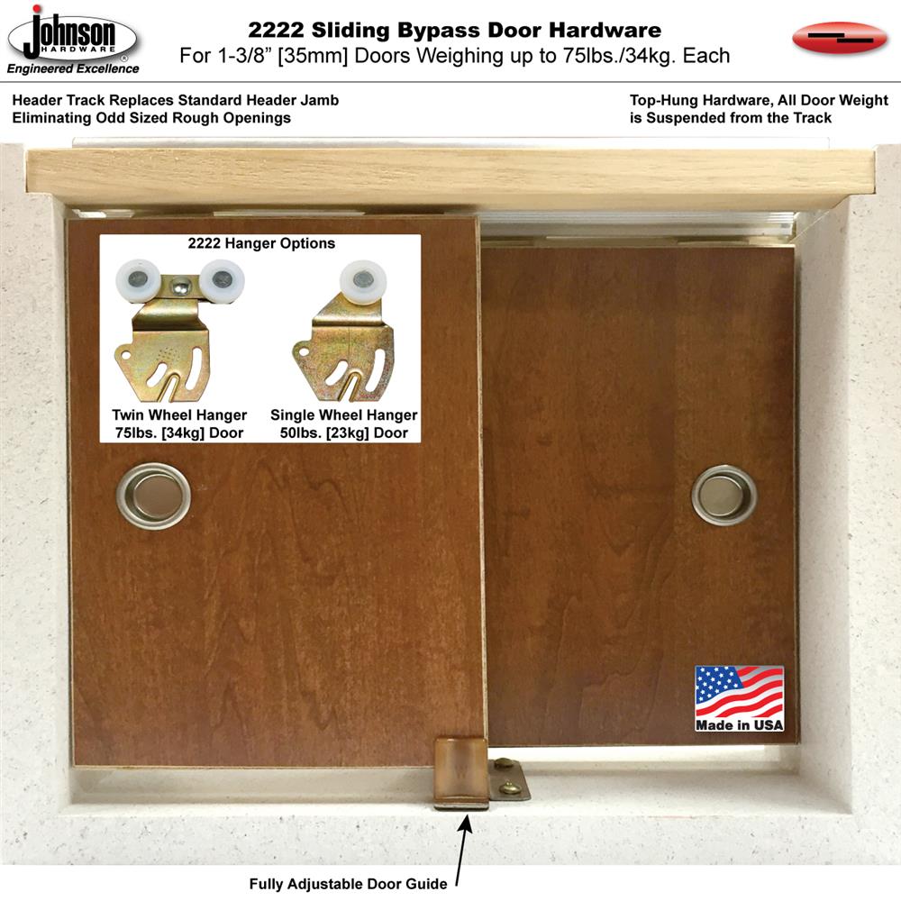 Johnson Hardware 2222 Sliding Bypass Door Johnsonhardware 2222 Series Sliding Bypass Door Hardware