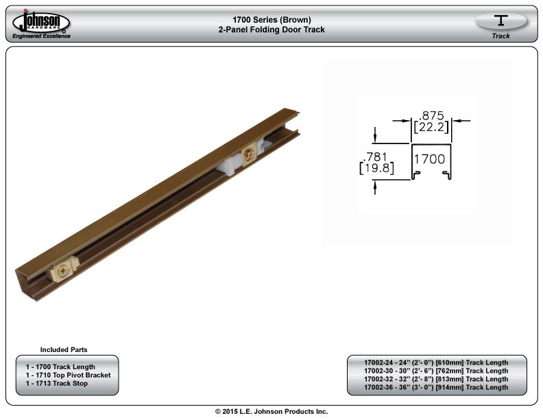 1700 Series Folding Door Track Sliding