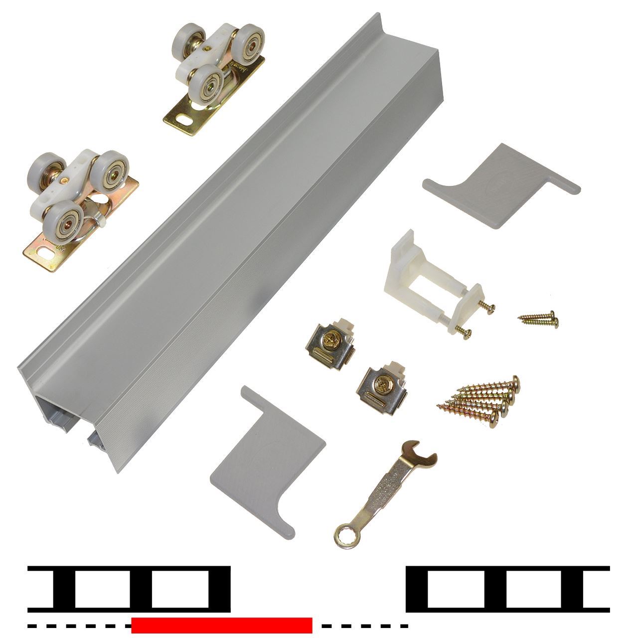 2610F 24" 1Door Hardware Set, Ball Bearing Hangers Johnsonhardware