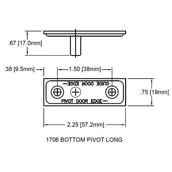 1706 Bottom Pivot (long shaft) Sliding