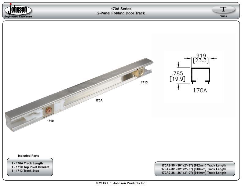 170A Series Folding Door Track | Johnsonhardware.com | Sliding ... 170A Series Folding Door Track | Johnsonhardware.com | Sliding ...