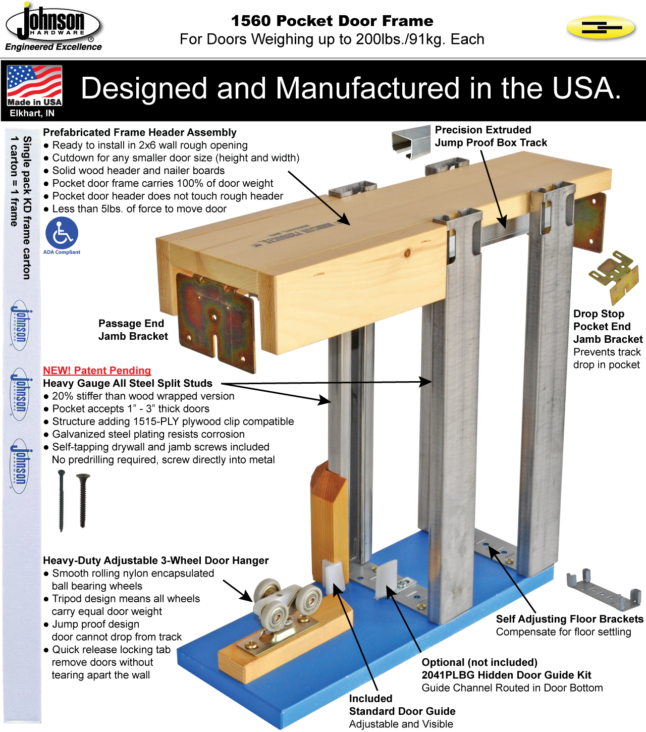 pocket door dimensions